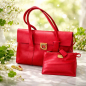 Preview: Salvador Ferragamo red handbag made from 100% calfskin leather