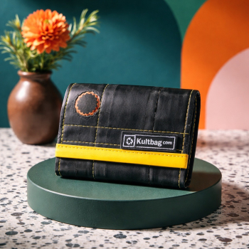 Upcycling-Geldbörse - gelb