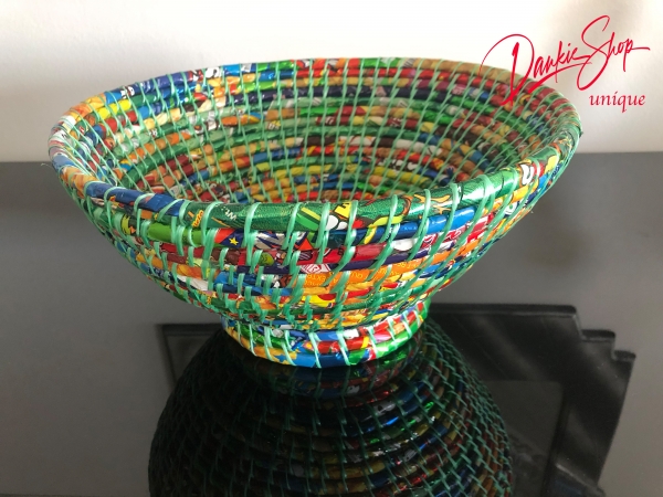 Cesta de reciclaje colorida con pie - XL