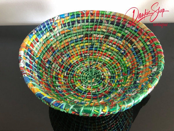 Cesta de reciclaje colorida con pie - XL