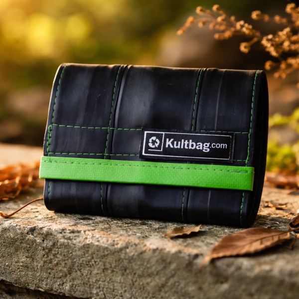 Upcycling-Geldbörse - hellgrün